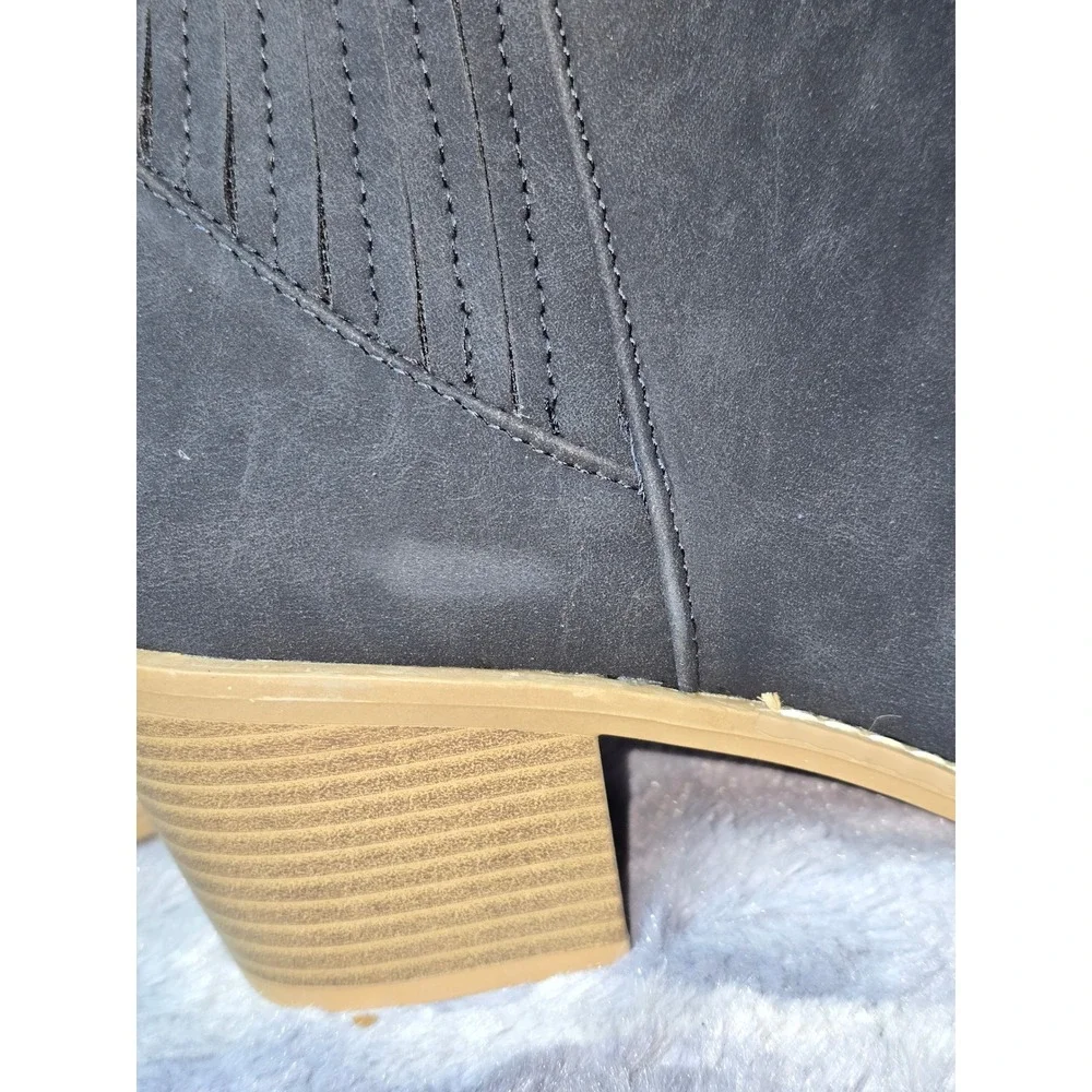 NWB Draper James Elle‎ Chunky Stacked Heel Zip-up Ankle Bootie black size 8